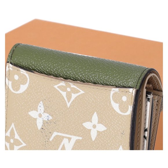 Louis Vuitton M67640 Monogram Giant Portefeuille Zoe Khaki Trifold Wallet w Box - Picture 15 of 16